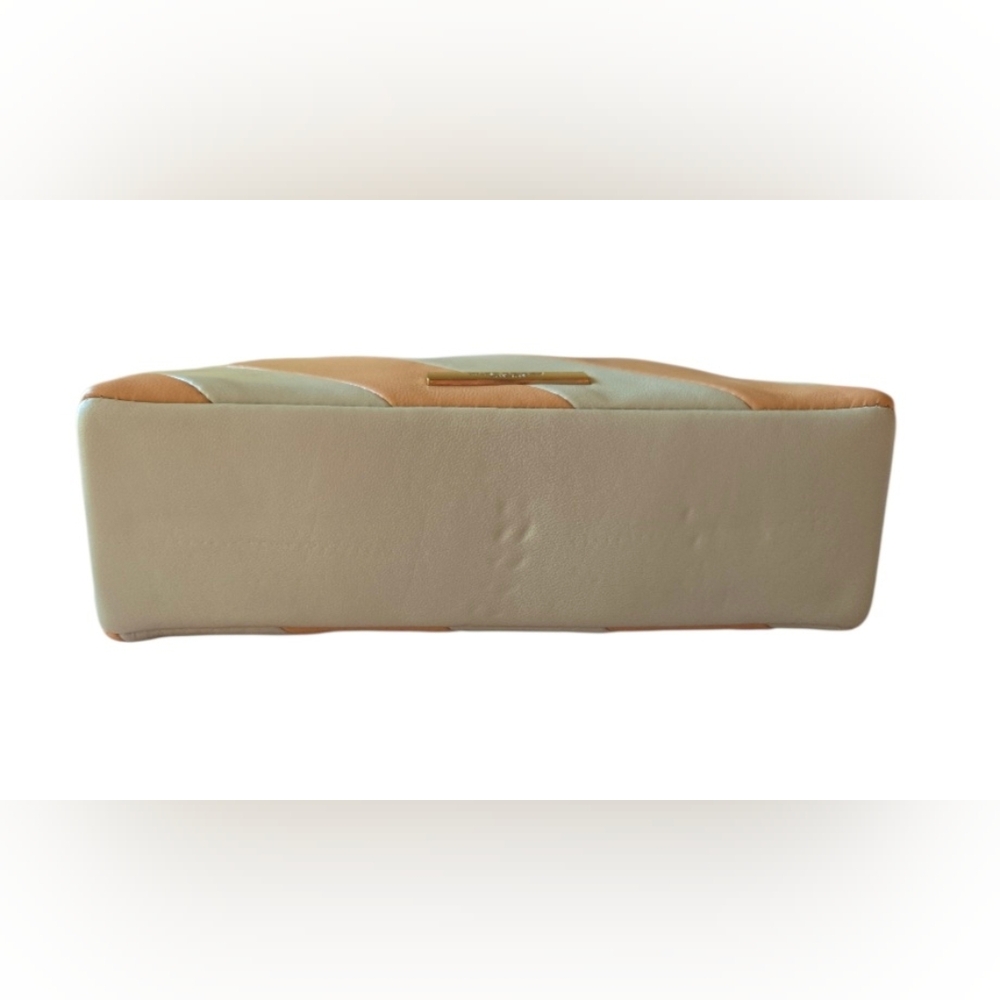 Kurt Geiger Cream and Peach Striped Two- Way Shoulder/Crossbody Bag - Picture 4 of 14